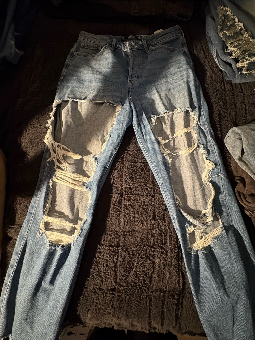 Hollister Light Blue Distressed Boyfriend Jeans